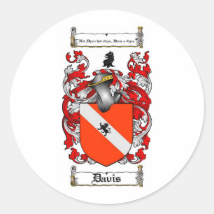 STICKER ROND LE CREST DE FAMILLE DE DAVIS - MANTEAU DE DAVIS