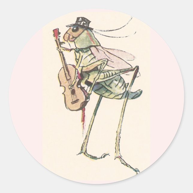 Sticker Rond Le cricket Jouer la broche (Devant)