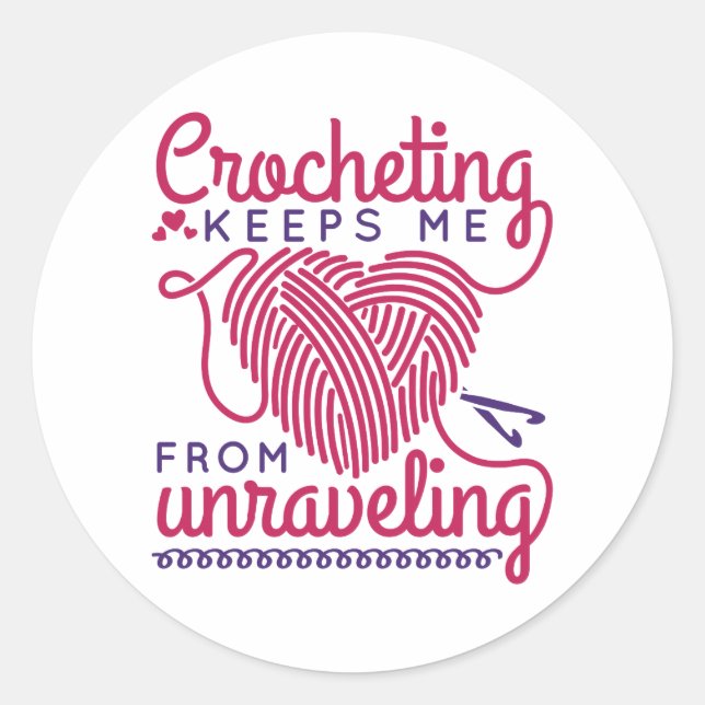 Sticker Rond Le Crochet M'Empêche De Me Démêler (Devant)