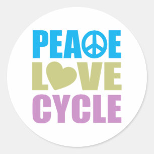 Sticker Rond Le cycle de l'amour pour la paix