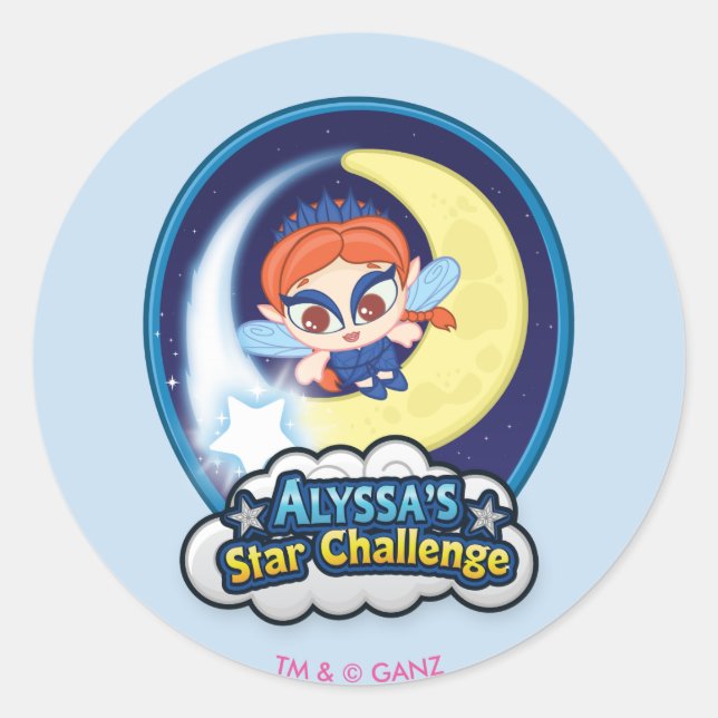 Sticker Rond Le défi étoilé d'Alyssa (Devant)