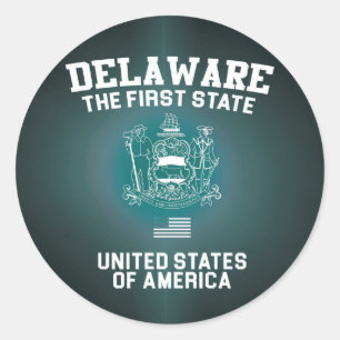 Sticker Rond Le Delaware Le Premier État
