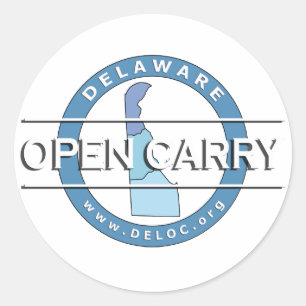 Sticker Rond Le Delaware ouvert portent l'autocollant