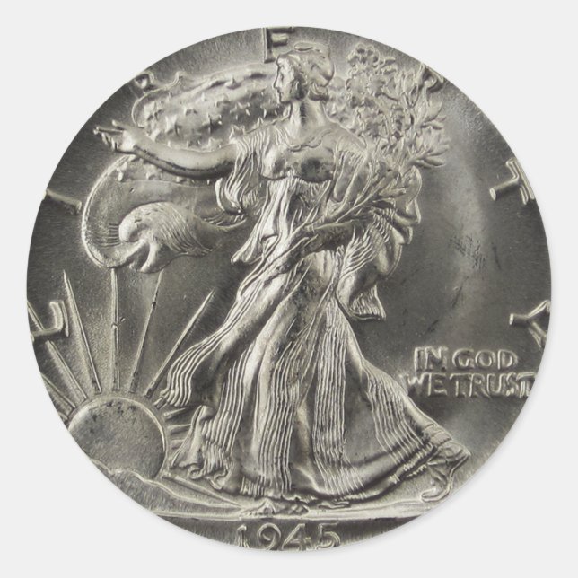 Sticker Rond Le demi-dollar Walking Liberty (Devant)