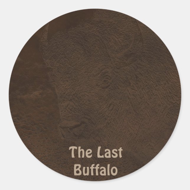 Sticker Rond Le Dernier Buffalo - Bison-Lover Leather-look Art (Devant)
