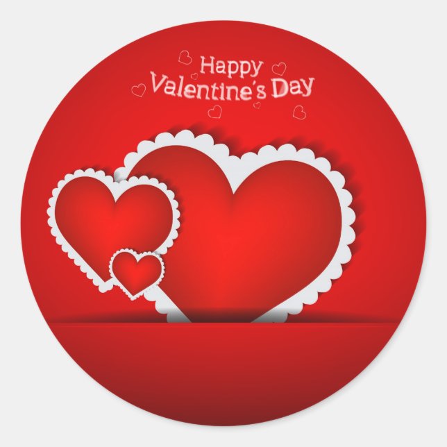 Sticker Rond Le design de la Saint Valentin (Devant)