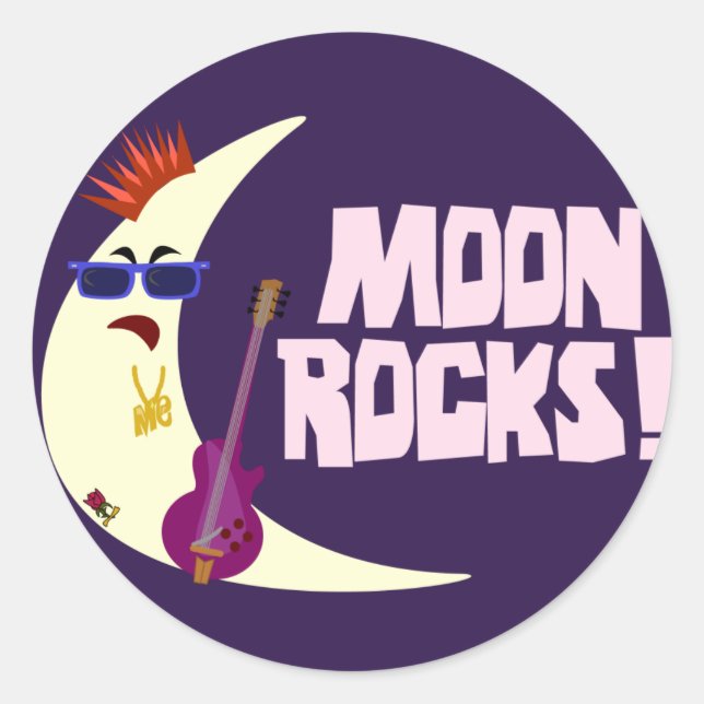 Sticker Rond Le dessin animé Moon Rocks (Devant)