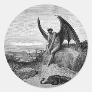 Sticker Rond Le Diable, Gustave Dore