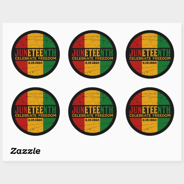 Sticker Rond Le dix-neuvième anniversaire de la liberté (Feuille)