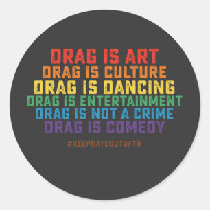Sticker Rond Le Drag De Soutien À La Fierté LGBT N'Est Pas Un C