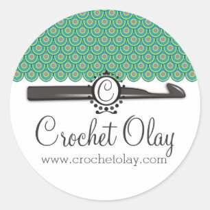 Sticker Rond Le dragon mesure le monogramme de crochet de