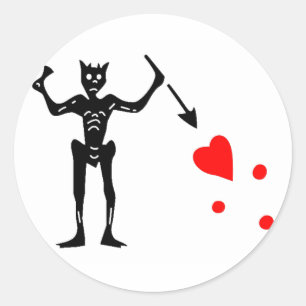 Sticker Rond Le drapeau authentique de Blackbeard