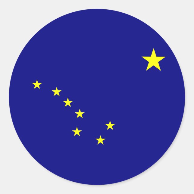 Sticker Rond Le drapeau de l'Alaska (Devant)