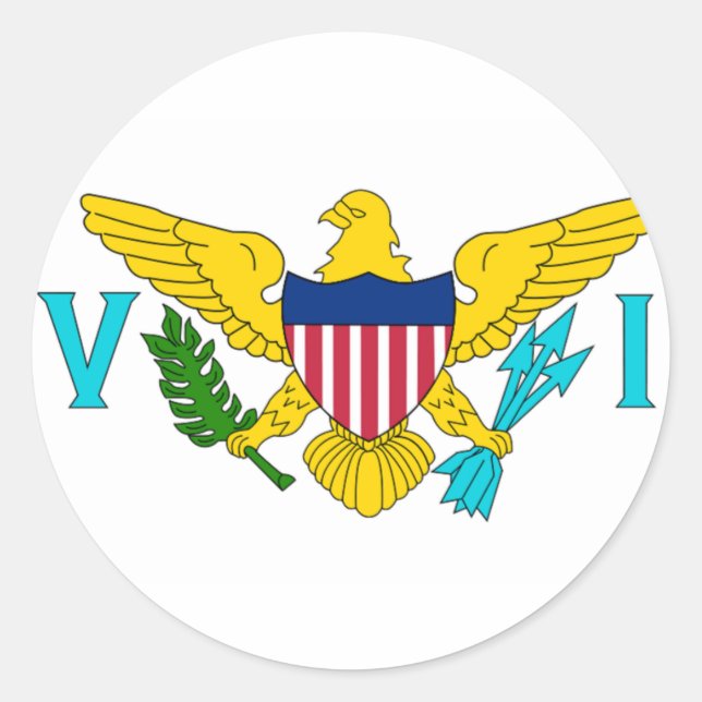 Sticker Rond Le drapeau des îles Vierges américaines (Devant)