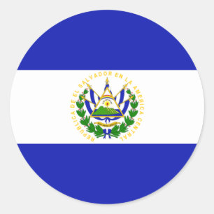 Sticker Rond Le drapeau du Salvador.