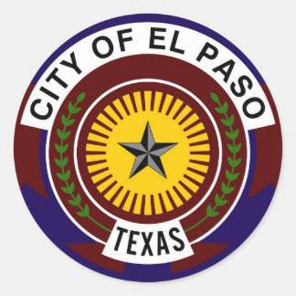 Sticker Rond le drapeau el paso américains symbole texas