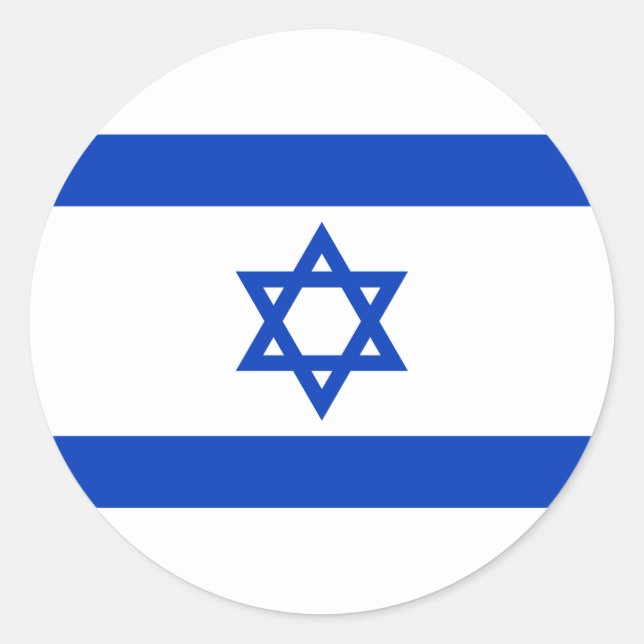 Sticker Rond Le drapeau israélien (Devant)