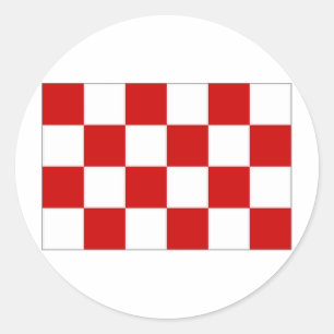 Sticker Rond Le drapeau néerlandais de Noord Brabant