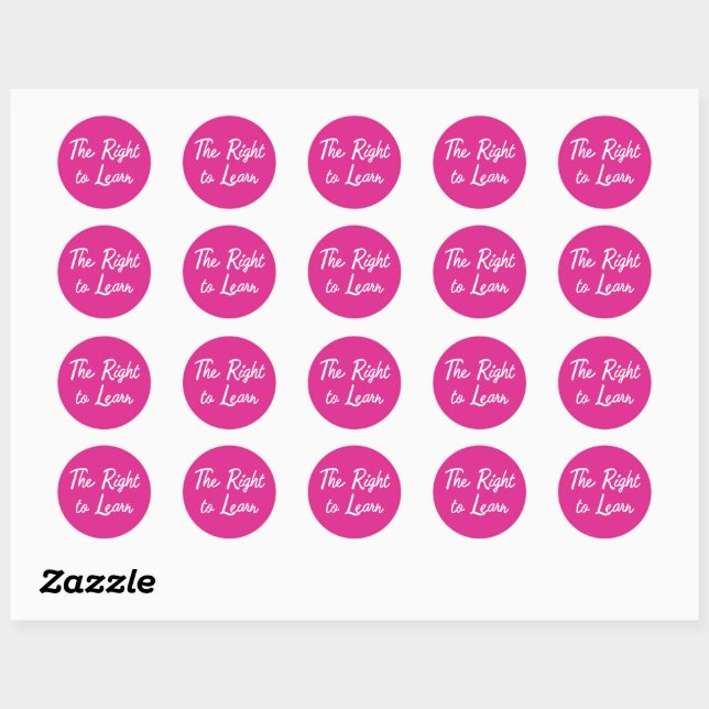 Sticker Rond Le droit d'apprendre (Feuille)