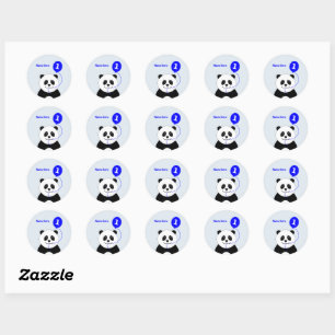 Sticker Rond Le ęr panda mignon d'anniversaire ajoutent le ble