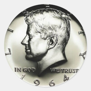 Sticker Rond Le fameux demi-dollar Kennedy de 1964