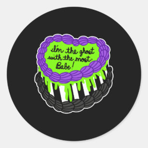 Sticker Rond Le Fantôme Avec Le Plus Bébé Halloween Conception 