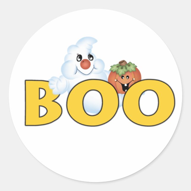 Sticker Rond Le fantôme heureux huent (Devant)