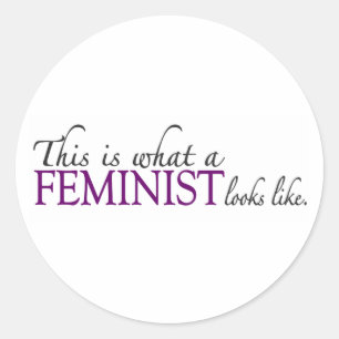 Sticker Rond Le féministe regarde le goût