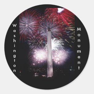Sticker Rond Le feu d'artifice du monument de Washington
