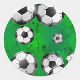 Sticker Rond Le football grunge