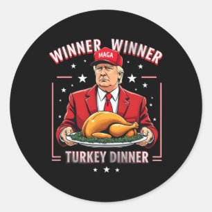 Sticker Rond Le gagnant du dîner turc Donald Trump Noël