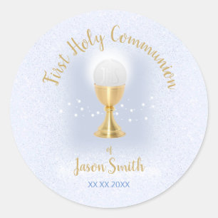 Sticker Rond Le garçon catholique de la première communion