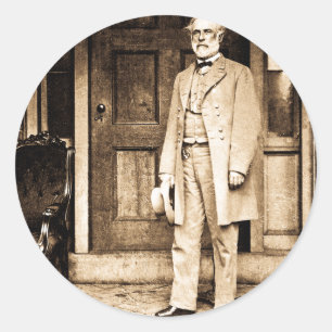 Sticker Rond Le Général Robert E. Lee Vintage Mathew Brady
