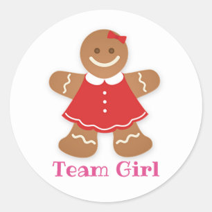 Sticker Rond Le genre de FILLE d'ÉQUIPE de pain d'épice