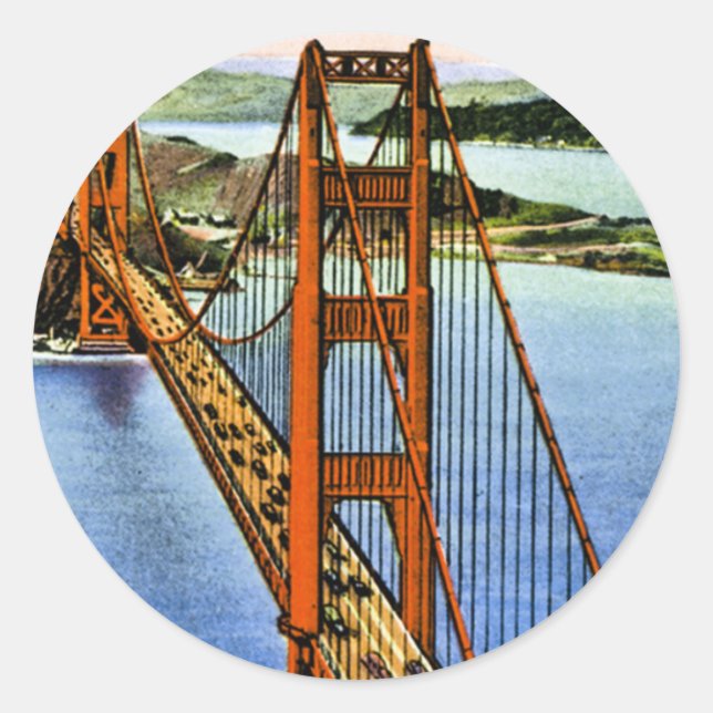 Sticker Rond Le Golden Gate Bridge de San Francisco (Devant)
