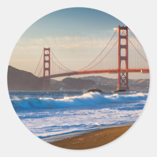 Sticker Rond Le Golden Gate Bridge depuis Baker Beach