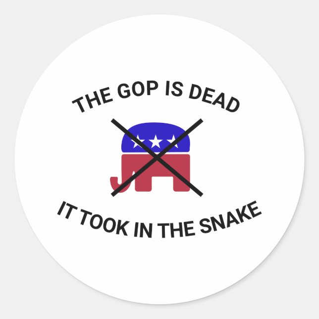 Sticker Rond Le GOP est une T-shirt mort (Devant)