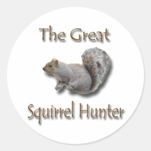 Sticker Rond Le Grand Chasseur d'écureuils gris