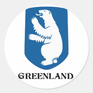 Sticker Rond Le GROENLAND - emblème/symbole/manteau des