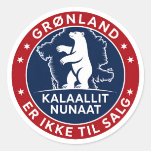 Sticker Rond Le Groenland n'est pas à vendre