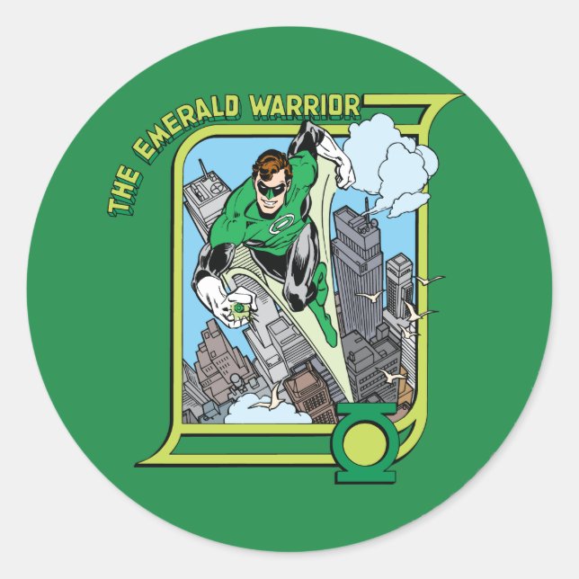 Sticker Rond Le guerrier émeraude (Devant)