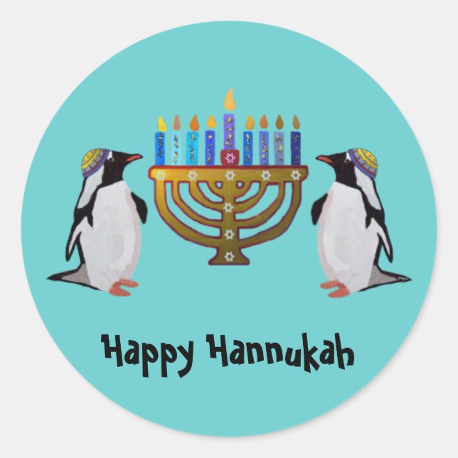 Sticker Rond Le Hannukah gelé choisi (Devant)