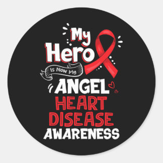 Sticker Rond Le héros est maintenant mon ange cardiopathie cade