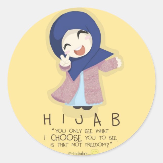 Sticker Rond Le hijab est la liberté (Devant)