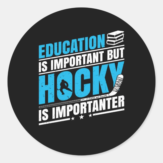 Sticker Rond Le hockey amusant est important (Devant)
