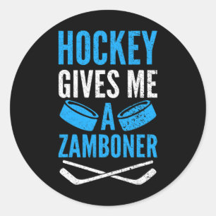 Sticker Rond Le Hockey Amusant Me Donne Un Zamboner