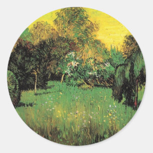 Sticker Rond Le jardin du poète par Vincent van Gogh.