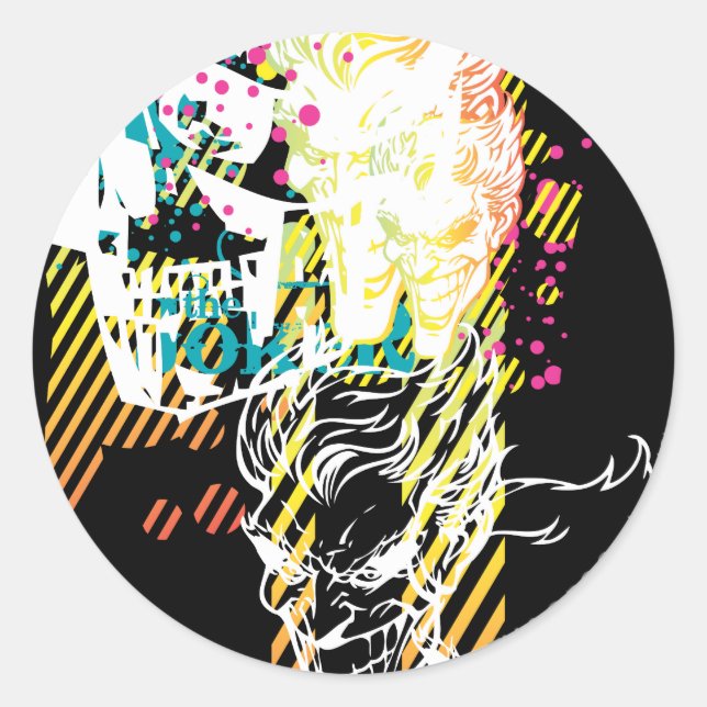 Sticker Rond Le Joker Neon Montage (Devant)