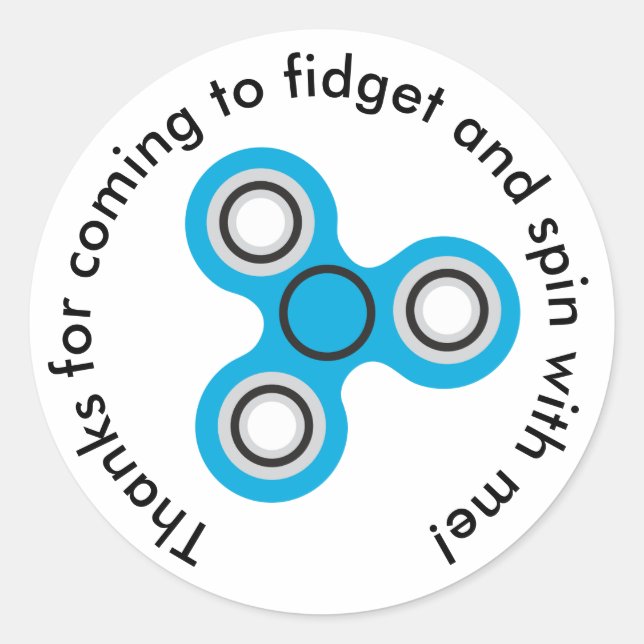 Sticker Rond Le Joueur du Fidget du garçon Fête d'Anniversaire  (Devant)