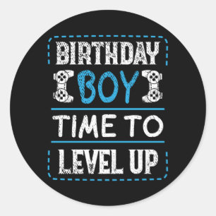 Sticker Rond Le Joueur Vidéo De L'Anniversaire